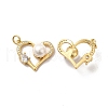 Rack Plating Brass Micro Pave Clear Cubic Zirconia Pendants KK-A177-11G-1