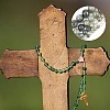 GOMAKERER 4 Strands 4 Styles Natural Green Rutilated Quartz Beads Strands G-GO0001-49-7