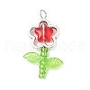 Acrylic Flower-shaped Pendants PALLOY-JF03867-02-2