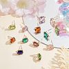 SUPERFINDINGS 16Pcs 8 Colors Brass Glass Stud Earring Findings DIY-FH0004-50-5