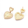 Brass ABS Imitation Pearl Stud Earrings KK-T074-49G-2