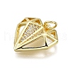 Brass Micro Pave Cubic Zirconia Pendants KK-Z100-20G-01-2