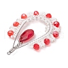 3Pcs Handmade Glass Seeds Beads Pendants PALLOY-MZ00396-5