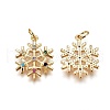 Brass Micro Pave Cubic Zirconia Pendants ZIRC-I028-03G-2