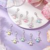 Heart Angel ABS Plastic & Acrylic Imitation Pearl Pendant Decorations HJEW-JM03160-02-1