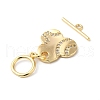 Brass Micro Pave Clear Cubic Zirconia Toggle Clasps KK-P234-90G-3