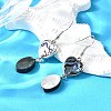 Brass Abalone Shell Black shell Dangle Earrings EJEW-D313-01P-3