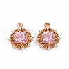 Rack Plating Brass Micro Pave Clear Cubic Zirconia Pendants KK-T060-61-RS-2