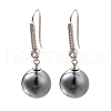 925 Sterling Silver Clear Cubic Zirconia Round Dangle Earrings EJEW-L300-07P-4