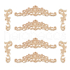 DICOSMETIC 8Pcs 2 Styles Natural Solid Wood Carved Onlay Applique Craft AJEW-DC0001-61-1