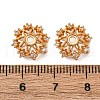Brass Micro Pave Clear Cubic Zirconia Bead Caps KK-Z112-44G-3
