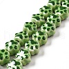 Handmade Printed Porcelain Beads PORC-F005-02E-4