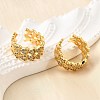 Brass Micro Pave Clear Cubic Zirconia Cuff Earrings EJEW-K309-10G-3