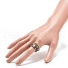 5Pcs 5 Style Natural Rainbow Moonstone & Dichroite & Synthetic Hematite Round Beaded Stretch Finger Rings Set RJEW-JR00527-3