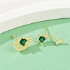 S925 Sterling Silver Cubic Zirconia Stud Earrings EJEW-V019-01G-2