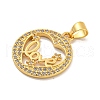 Rack Plating Brass Micro Pave Cubic Zirconia Pendants KK-B091-50E-G-2