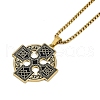 304 Stainless Steel Goth Knot Cross Pendant Box Chain Necklaces NJEW-M010-05G-1