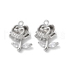 Brass Micro Pave Clear Cubic Zirconia Pendants KK-Z049-02P-1