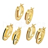 Two-layer Oval Brass Enamel Hoop Earrings EJEW-S252-03D-G-2