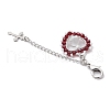 Handmade Evil Eye Lampwork & Glass Seed Beaded Heart Pendant Decorations HJEW-MZ00211-05-4