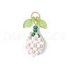 Glass Seed Beaded Flower Bud Pendants PALLOY-MZ00759-04-1