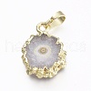 Electroplated Natural Agate Pendants G-O182-22-C-2