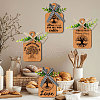 Wooden Pendant Decoration HJEW-WH0074-022-4