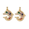 Brass Cubic Zirconia Pendants KK-B061-21G-01-2