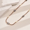 Fashionable Glass & Plastic Imitation Pearl Round Teardrop Beaded Long Necklaces for Women ZZ8704-1-4