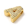 Brass Micro Pave Clear Cubic Zirconia Charms ZIRC-C009-01G-A-2