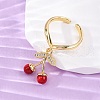 Brass Micro Pave Cubic Zirconia Open Cuff Rings for Women RJEW-U057-18G-01-3