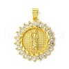 Brass Micro Pave Clear Cubic Zirconia Pendants KK-H472-46A-G-1