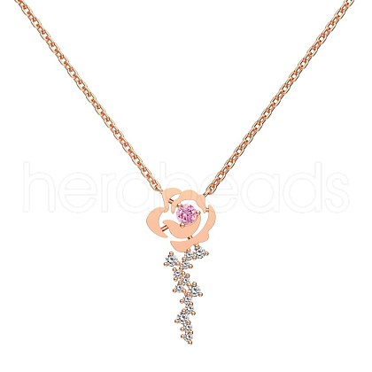 925 Sterling Silver Pendant Necklaces NJEW-L179-10RG-1