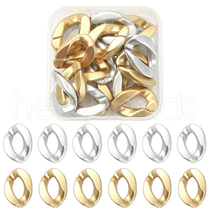 20Pcs 2 Colors Opaque Spray Painted Acrylic Linking Rings OACR-YW0001-52-1