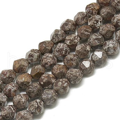 Natural Brown Snowflake Obsidian Beads Strands G-S300-101-6MM-01-1