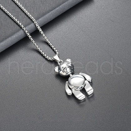Alloy Bear Pendant Necklaces FS-WGADD22-02-1
