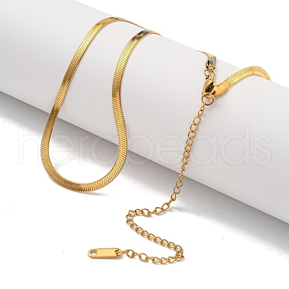 Brass Snake Chain Necklaces for Women NJEW-G084-02G-1