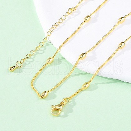Brass Satellite Chains Necklaces for Women NJEW-D302-67G-1