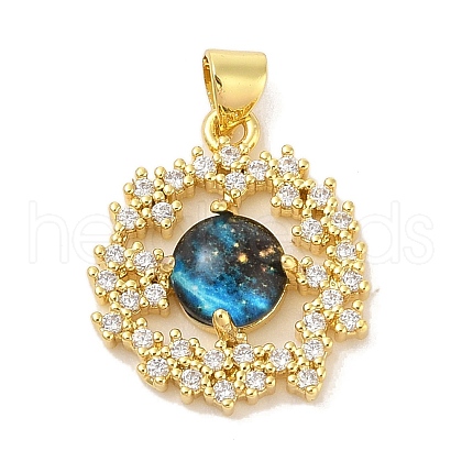 Rack Plating Brass Cubic Zirconia Enamel Pendants KK-S380-11G-1