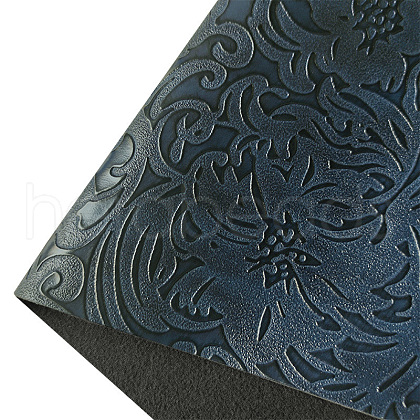 Embossed Flower Pattern Imitation Leather Fabric PW-WG18445-03-1