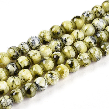 Baking Painted Glass Beads Strands X1-DGLA-N003-4mm-A04-1