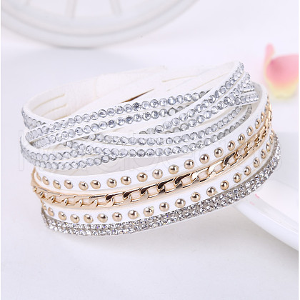 6-row Velvet Multi-strand Bracelets for Women WG11742-04-1