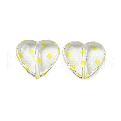 Transparent Printed Acrylic Beads OACR-H124-03C-1