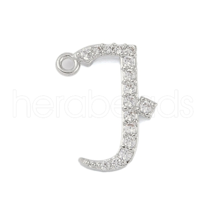 Rack Plating Brass Micro Pave Clear Cubic Zirconia Pendants KK-A224-03G-P-1