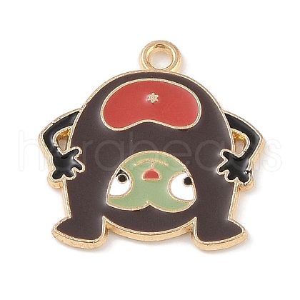 Alloy Enamel Pendants ENAM-Z010-24KCG-1