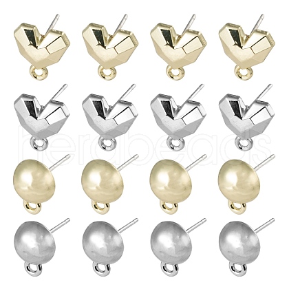 16Pcs 4 Style Spray Painted Alloy Stud Earrings Findings FIND-LS0001-66-1