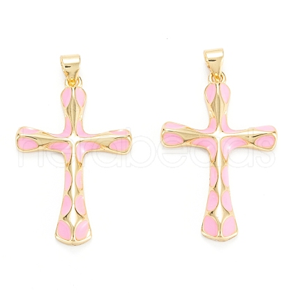 Brass Enamel Pendants KK-M220-06G-C-1