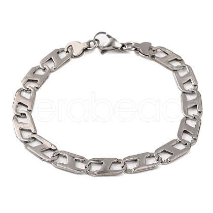 Tarnish Resistant 201 Stainless Steel Mariner Link Chain Bracelets BJEW-B078-55P-1