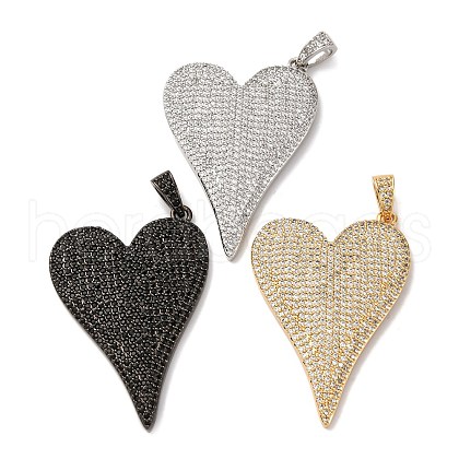 Brass Micro Pave Cubic Zirconia Pendants KK-U076-17MC-1