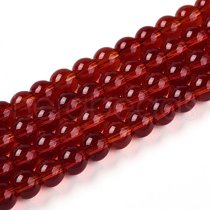 Transparent Glass Beads Strands GLAA-T032-T6mm-20-1